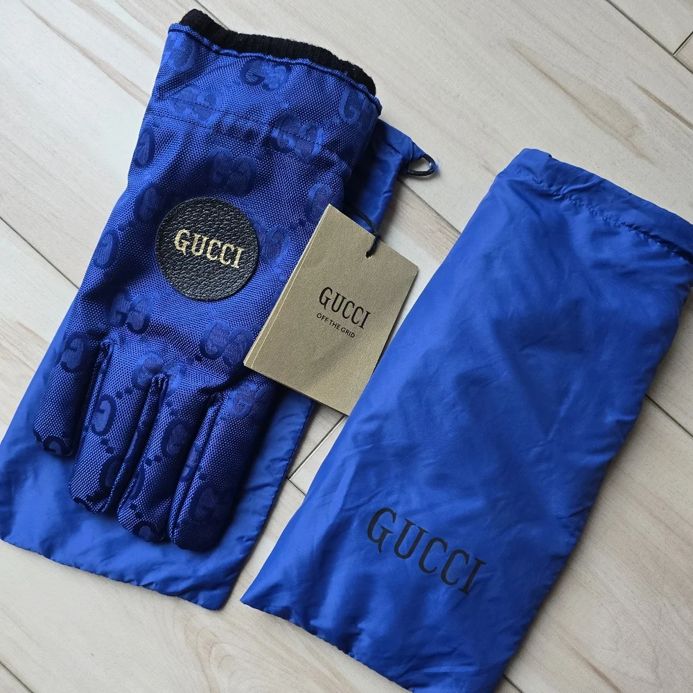 Gucci Cashmere Lined GG Monogram Gloves